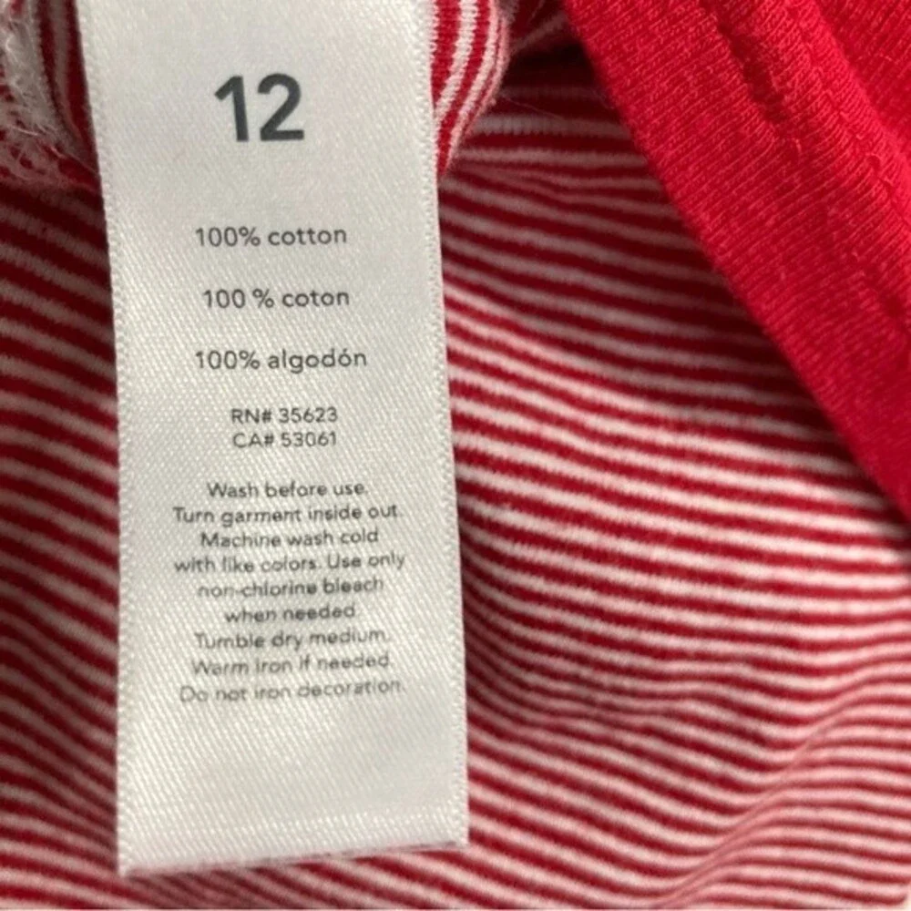 CARTERS Santa Claus Red Suit Pajama Set Red White Girls Size 12
